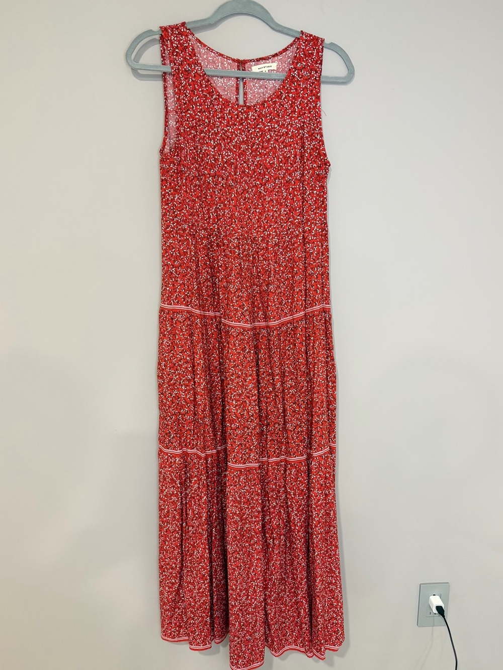 Max Studio Red Floral Maxi Dress Sleeveless
